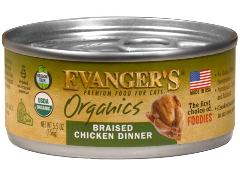 Organic Braised Chicken Dinner for Cats Case of 24 Evanger's Dog