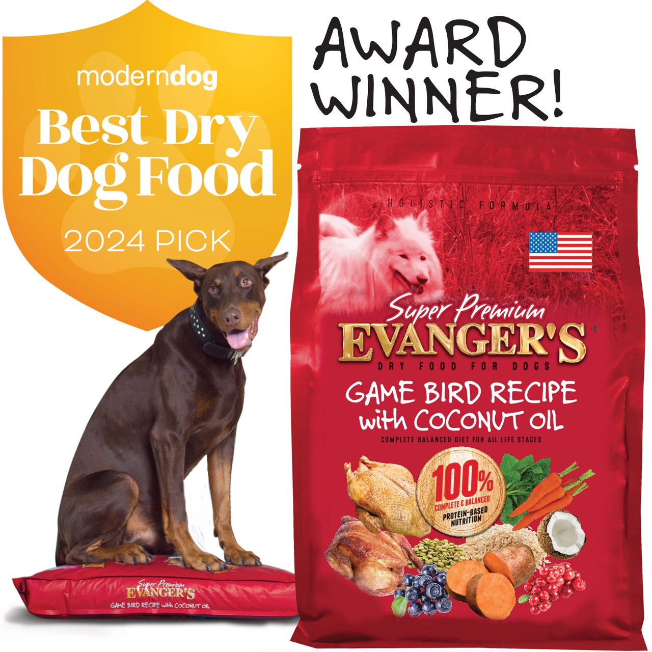 Evanger's Wins Best Dry Dog Food Pick of 2024 by Modern Dog Magazine