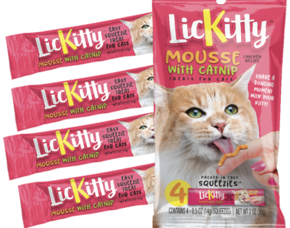 Against the Grain LicKitty cat food package showing four individual squeeze tubes
