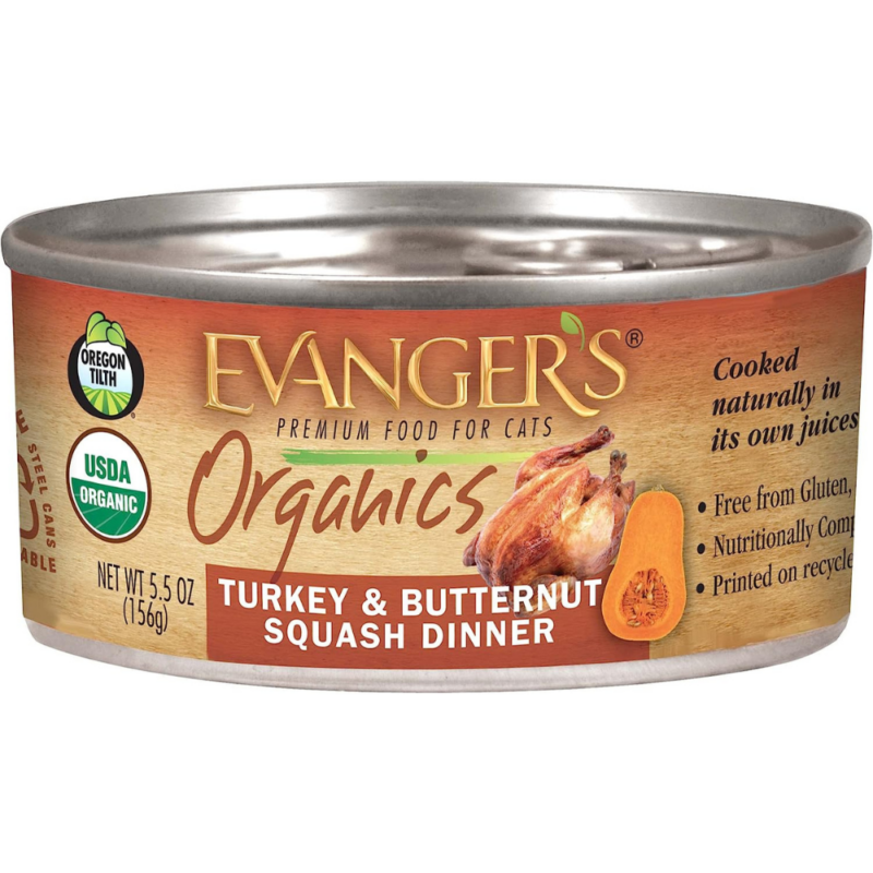 Organic Turkey & Butternut Squash Dinner for Cats Case of 24